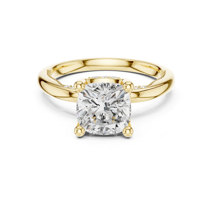 Round Accented Lab Grown Diamond Engagement Ring