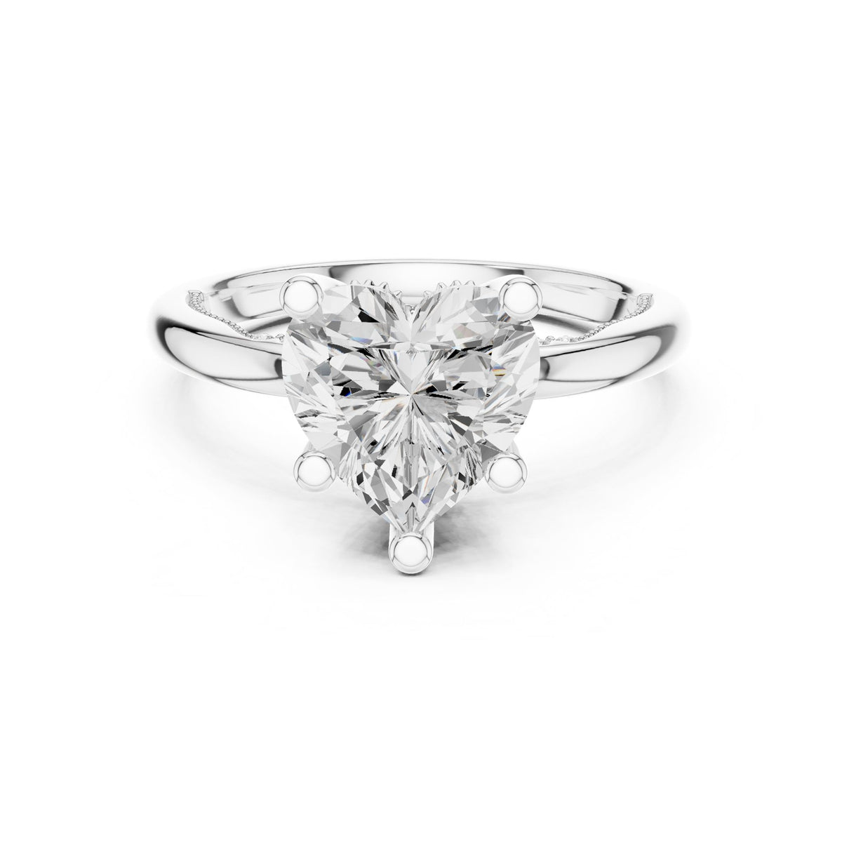 Round Accented Lab Grown Diamond Engagement Ring