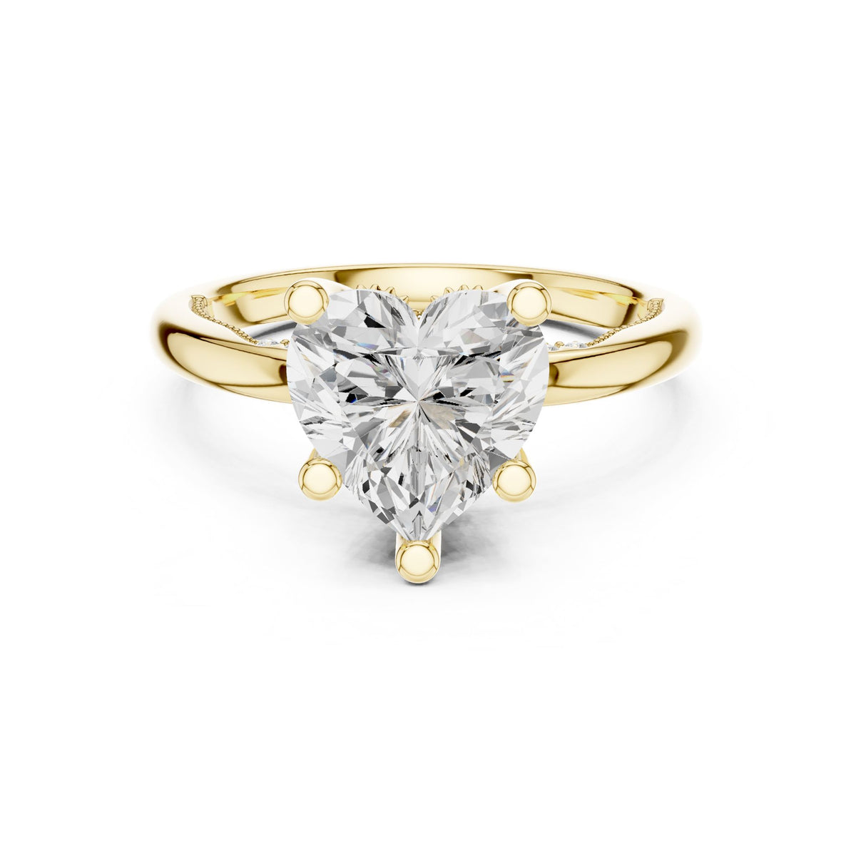 Round Accented Lab Grown Diamond Engagement Ring