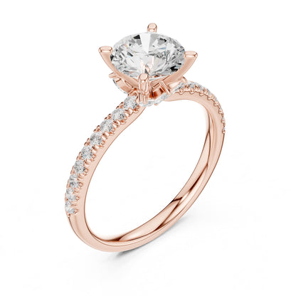 Round Accented Lab Grown Diamond Engagement Ring