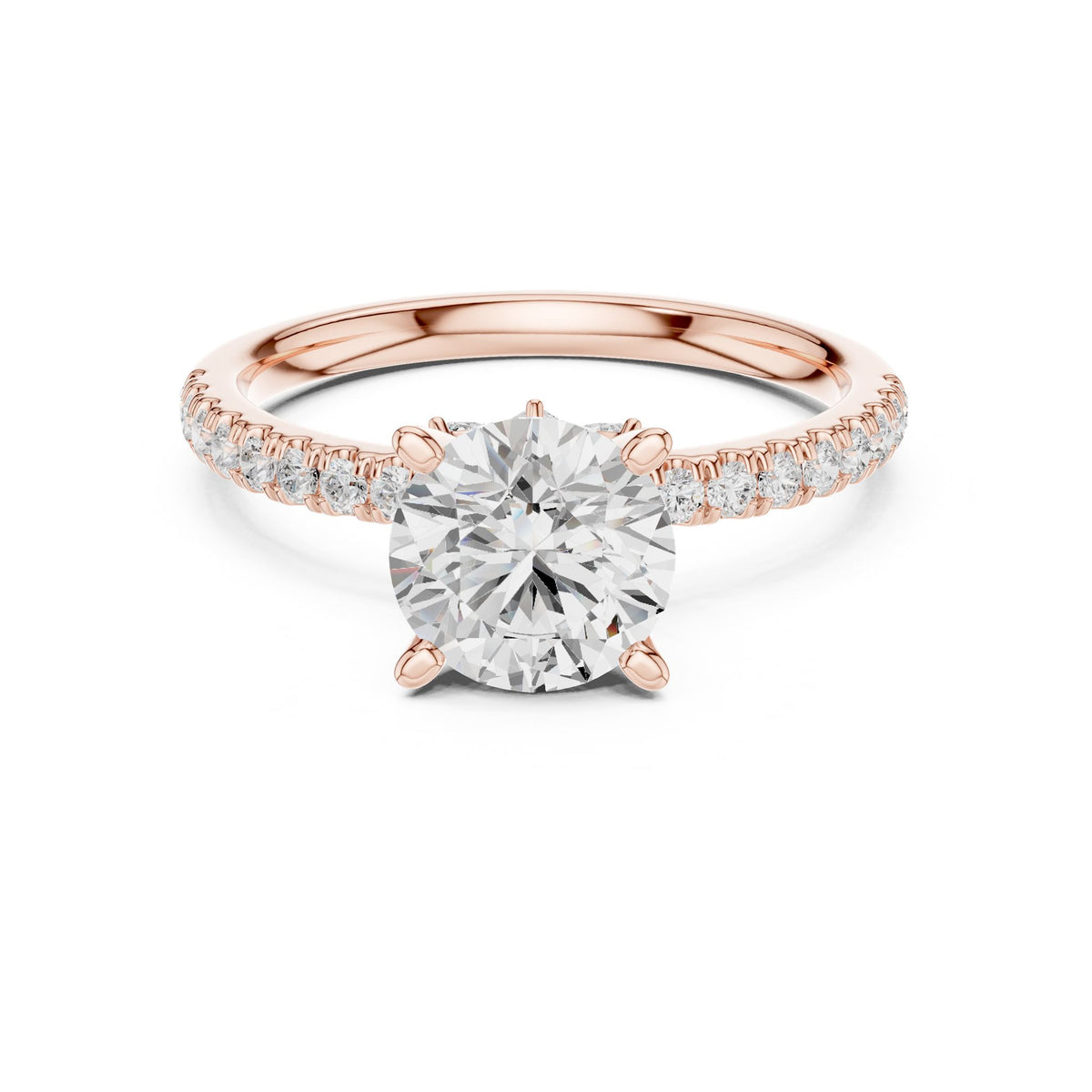 Round Accented Lab Grown Diamond Engagement Ring