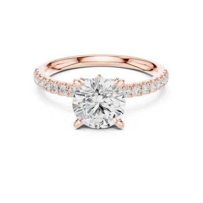 Round Accented Lab Grown Diamond Engagement Ring