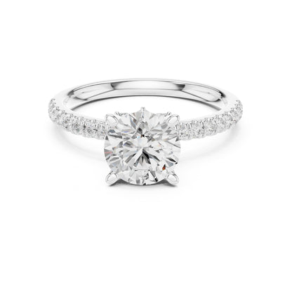 Round Accented Lab Grown Diamond Engagement Ring