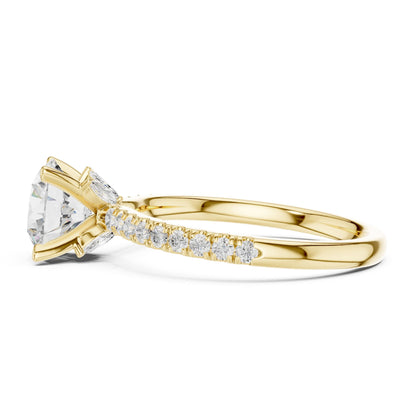 Round Accented Lab Grown Diamond Engagement Ring