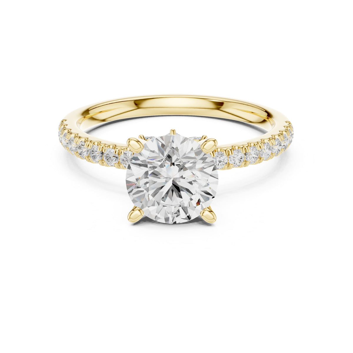 Round Accented Lab Grown Diamond Engagement Ring