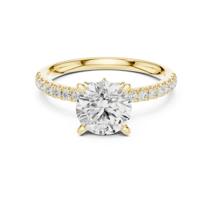 Round Accented Lab Grown Diamond Engagement Ring