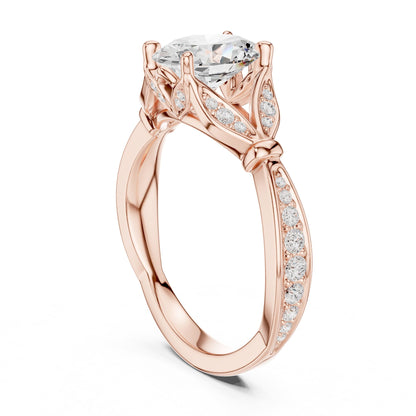 Round Accented Lab Grown Diamond Engagement Ring