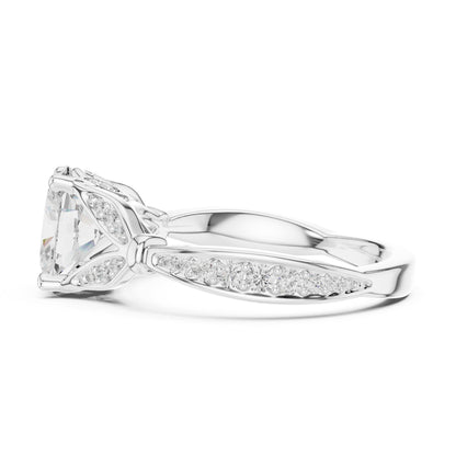 Round Accented Lab Grown Diamond Engagement Ring