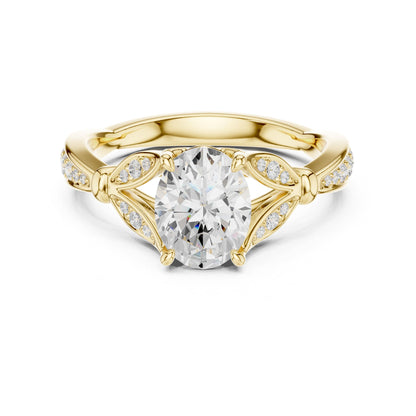 Round Accented Lab Grown Diamond Engagement Ring