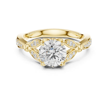 Round Accented Lab Grown Diamond Engagement Ring