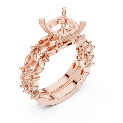 Round Accented Lab Grown Diamond Engagement Ring