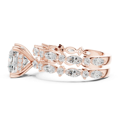 Round Accented Lab Grown Diamond Engagement Ring