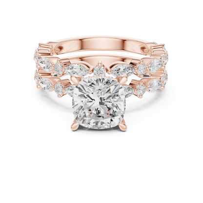 Round Accented Lab Grown Diamond Engagement Ring