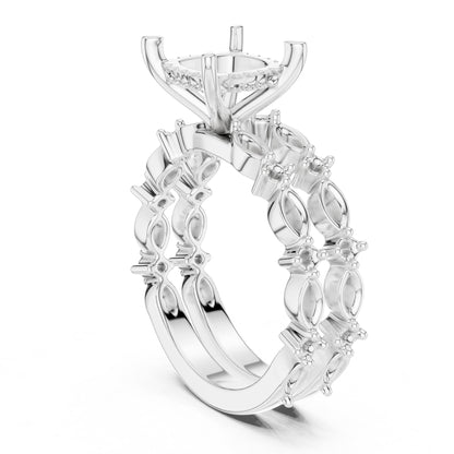Round Accented Lab Grown Diamond Engagement Ring