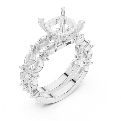 Round Accented Lab Grown Diamond Engagement Ring