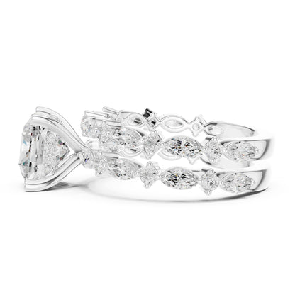Round Accented Lab Grown Diamond Engagement Ring