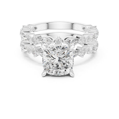 Round Accented Lab Grown Diamond Engagement Ring