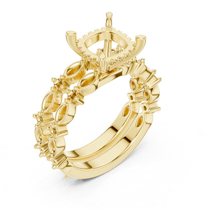 Round Accented Lab Grown Diamond Engagement Ring
