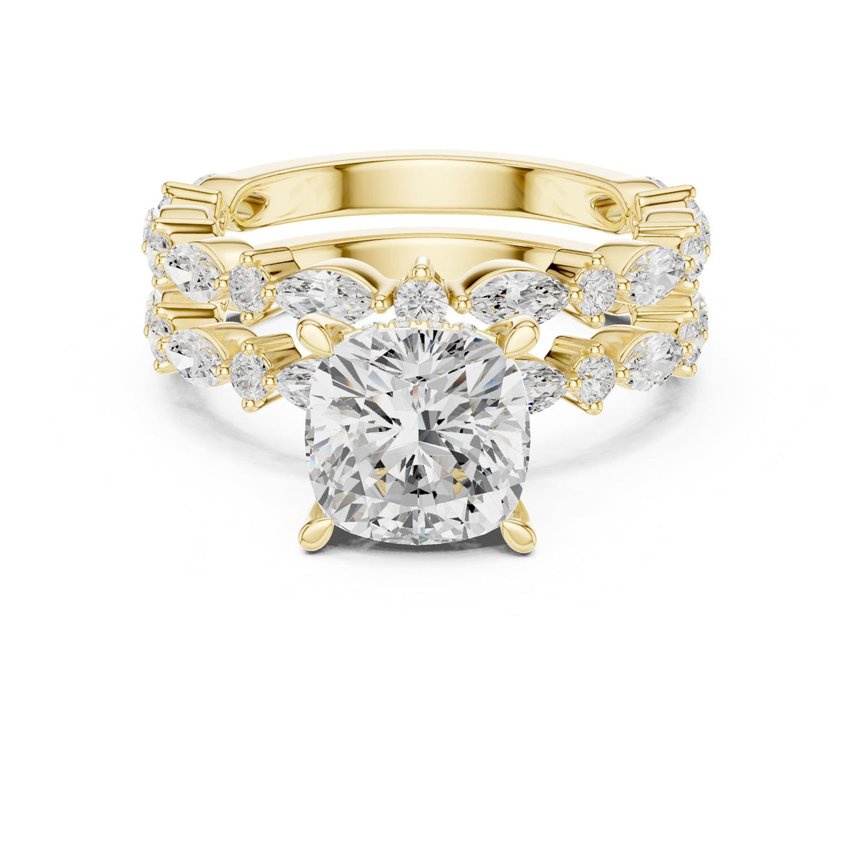 Round Accented Lab Grown Diamond Engagement Ring