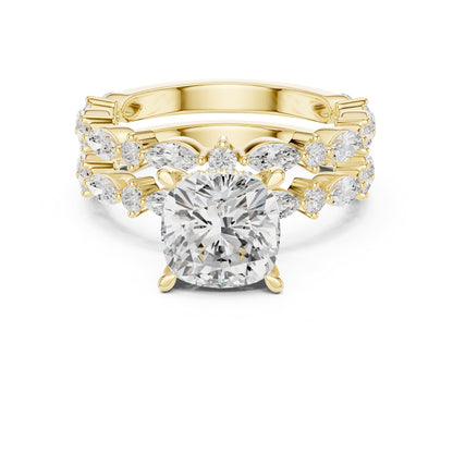 Round Accented Lab Grown Diamond Engagement Ring