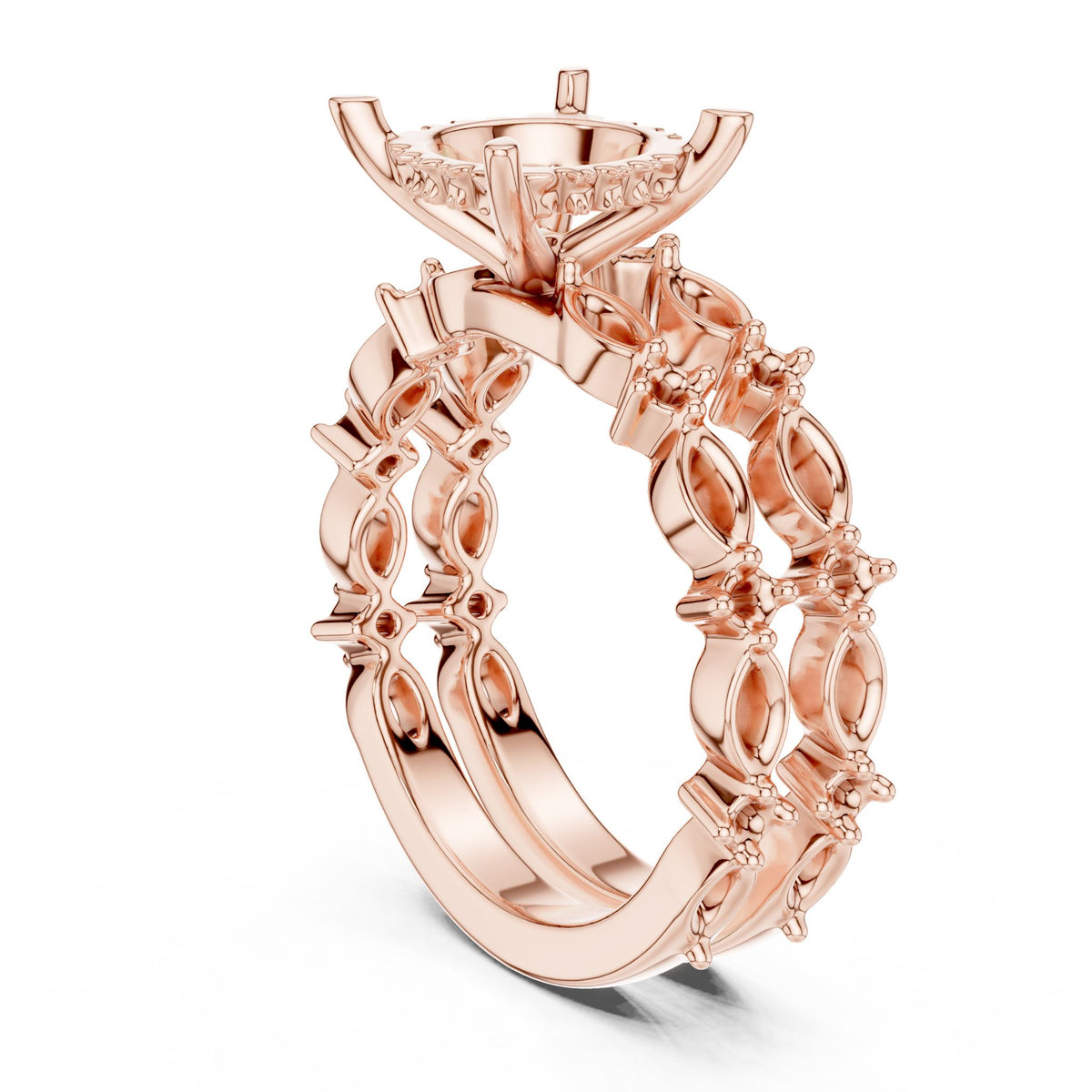 Round Accented Lab Grown Diamond Engagement Ring