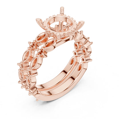 Round Accented Lab Grown Diamond Engagement Ring