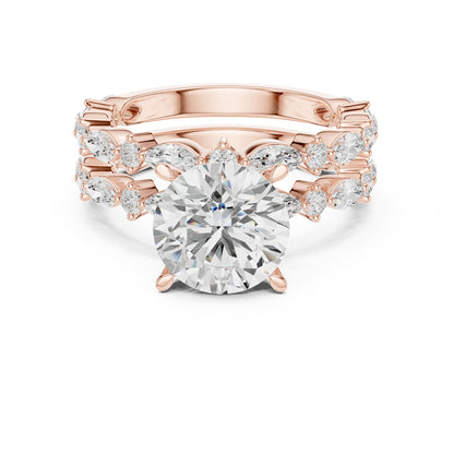 Round Accented Lab Grown Diamond Engagement Ring