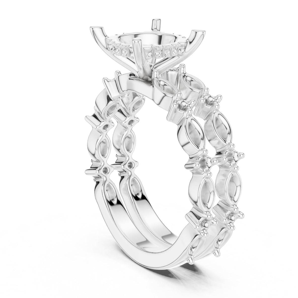 Round Accented Lab Grown Diamond Engagement Ring