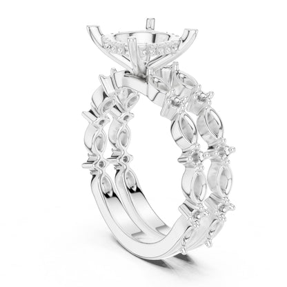 Round Accented Lab Grown Diamond Engagement Ring
