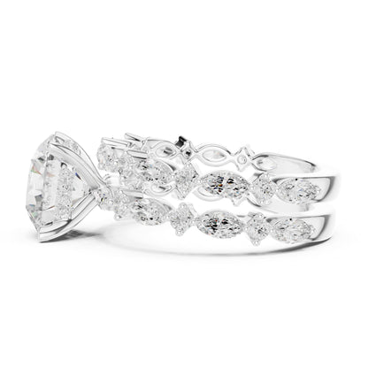 Round Accented Lab Grown Diamond Engagement Ring