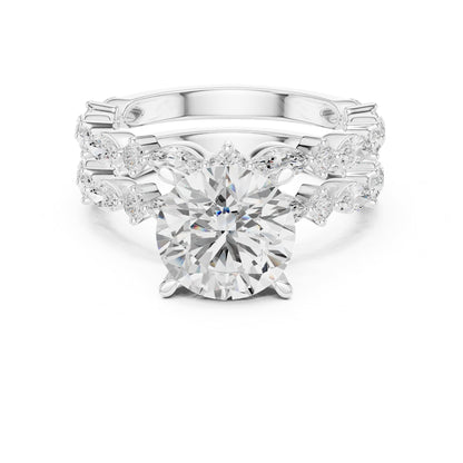 Round Accented Lab Grown Diamond Engagement Ring