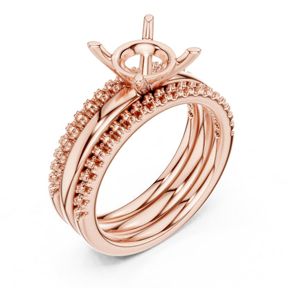 Round Accented Lab Grown Diamond Engagement Ring