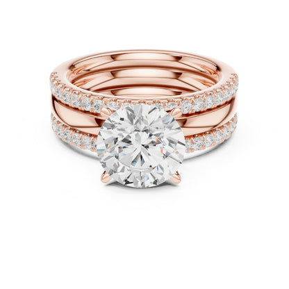 Round Accented Lab Grown Diamond Engagement Ring