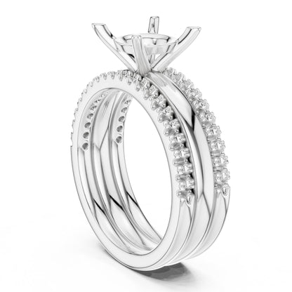 Round Accented Lab Grown Diamond Engagement Ring