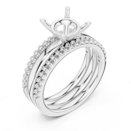 Round Accented Lab Grown Diamond Engagement Ring
