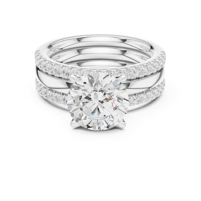 Round Accented Lab Grown Diamond Engagement Ring