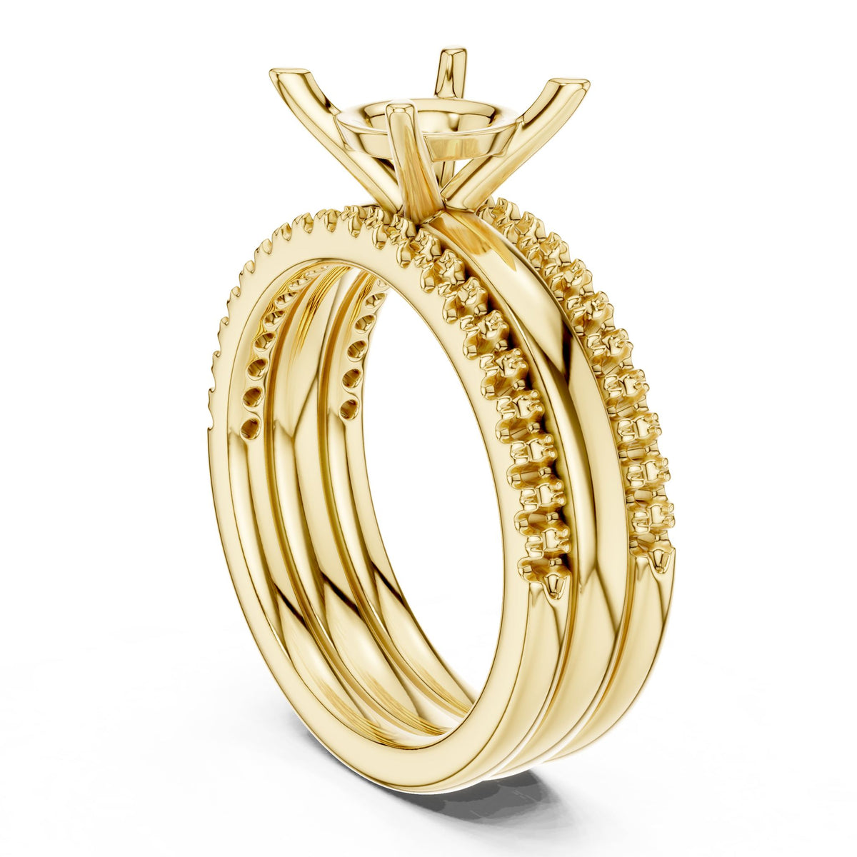 Round Accented Lab Grown Diamond Engagement Ring