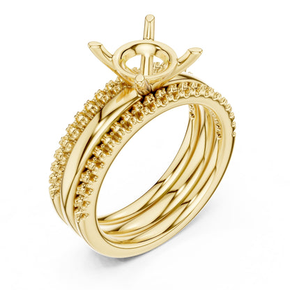 Round Accented Lab Grown Diamond Engagement Ring