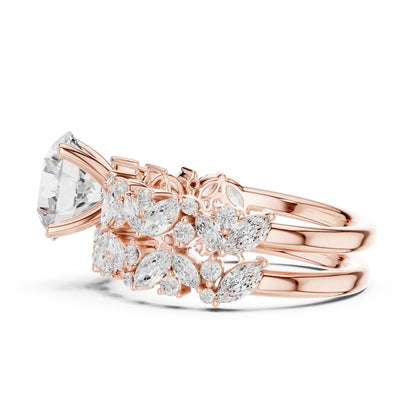 Round Accented Lab Grown Diamond Engagement Ring
