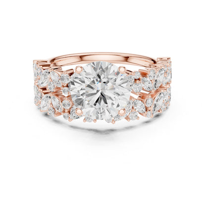 Round Accented Lab Grown Diamond Engagement Ring