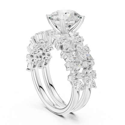 Round Accented Lab Grown Diamond Engagement Ring