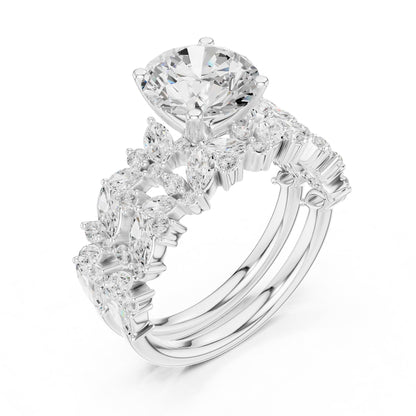 Round Accented Lab Grown Diamond Engagement Ring