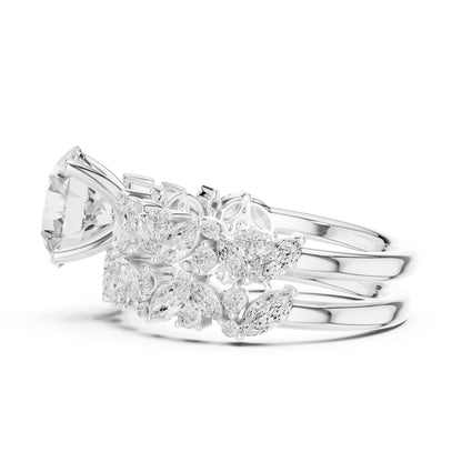 Round Accented Lab Grown Diamond Engagement Ring