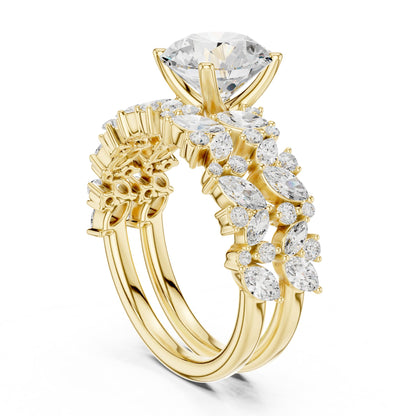 Round Accented Lab Grown Diamond Engagement Ring