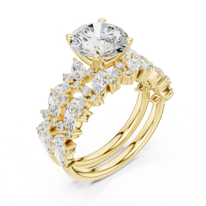 Round Accented Lab Grown Diamond Engagement Ring