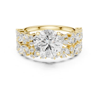 Round Accented Lab Grown Diamond Engagement Ring