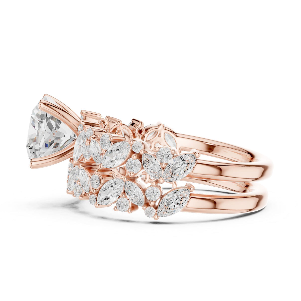 Round Accented Lab Grown Diamond Engagement Ring