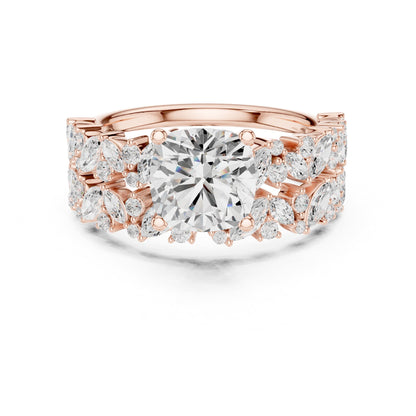 Round Accented Lab Grown Diamond Engagement Ring