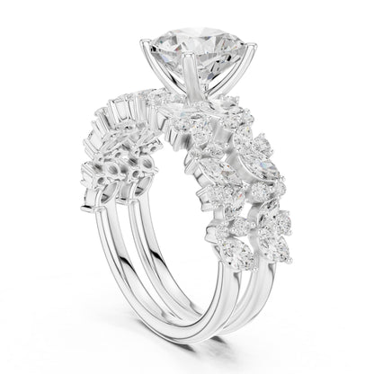 Round Accented Lab Grown Diamond Engagement Ring
