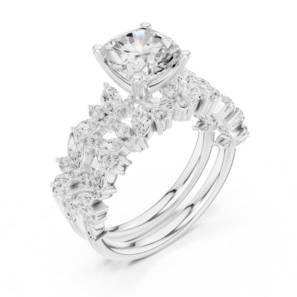 Round Accented Lab Grown Diamond Engagement Ring